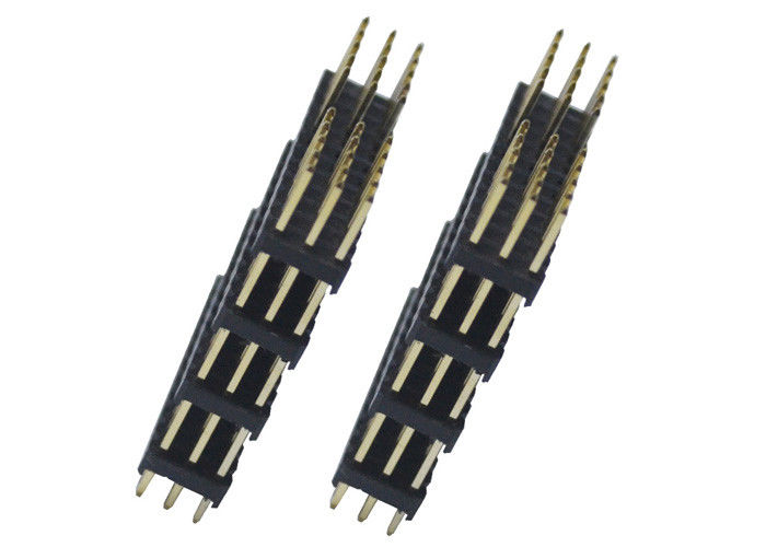 3 줄 Pin 우두머리 연결관 2.54mm 피치 180도 유형 4 플라스틱