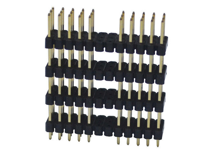 3 줄 Pin 우두머리 연결관 2.54mm 피치 180도 유형 4 플라스틱