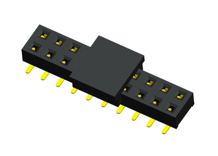 검정 20 Pin 모자를 가진 여성 우두머리 연결관 두 배 줄 2.0mm 피치