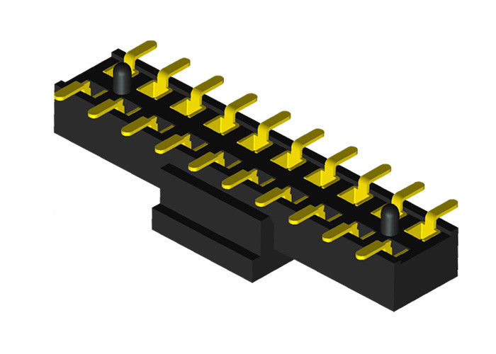 검정 20 Pin 모자를 가진 여성 우두머리 연결관 두 배 줄 2.0mm 피치