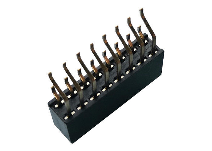 수평한 두 배 줄 여성 우두머리 연결관 2.54mm SMT 유형 16 Pin