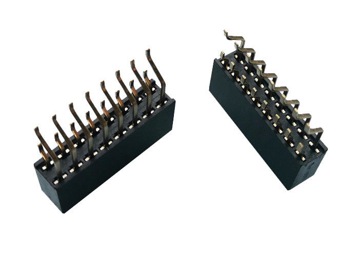 수평한 두 배 줄 여성 우두머리 연결관 2.54mm SMT 유형 16 Pin