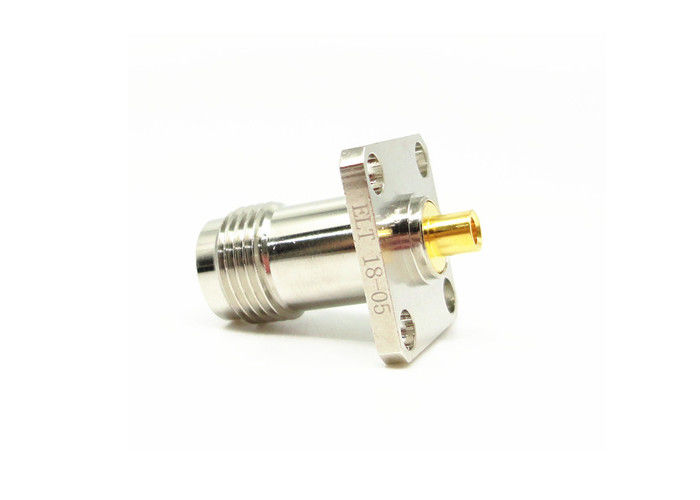 4 마이크로파를 위한 구멍 플랜지 산 TNC RF 연결관 여성 50Ohm 11GHz