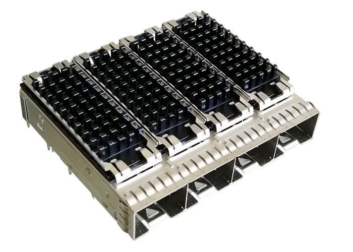 4개의 항구 SFP 항구 연결관 구리 합금 감금소 10G 이더네트를 위한 물자 EMI 방패