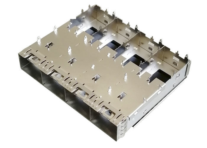 4개의 항구 SFP 항구 연결관 구리 합금 감금소 10G 이더네트를 위한 물자 EMI 방패